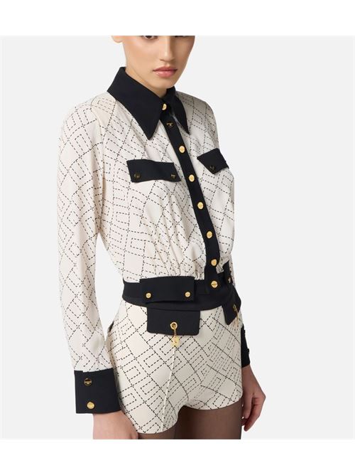 Two-tone georgette shirt ELISABETTA FRANCHI | CAS0156E2.EF1